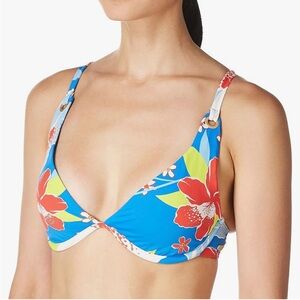 Roxy Just shine underwire D cup bikini top size large